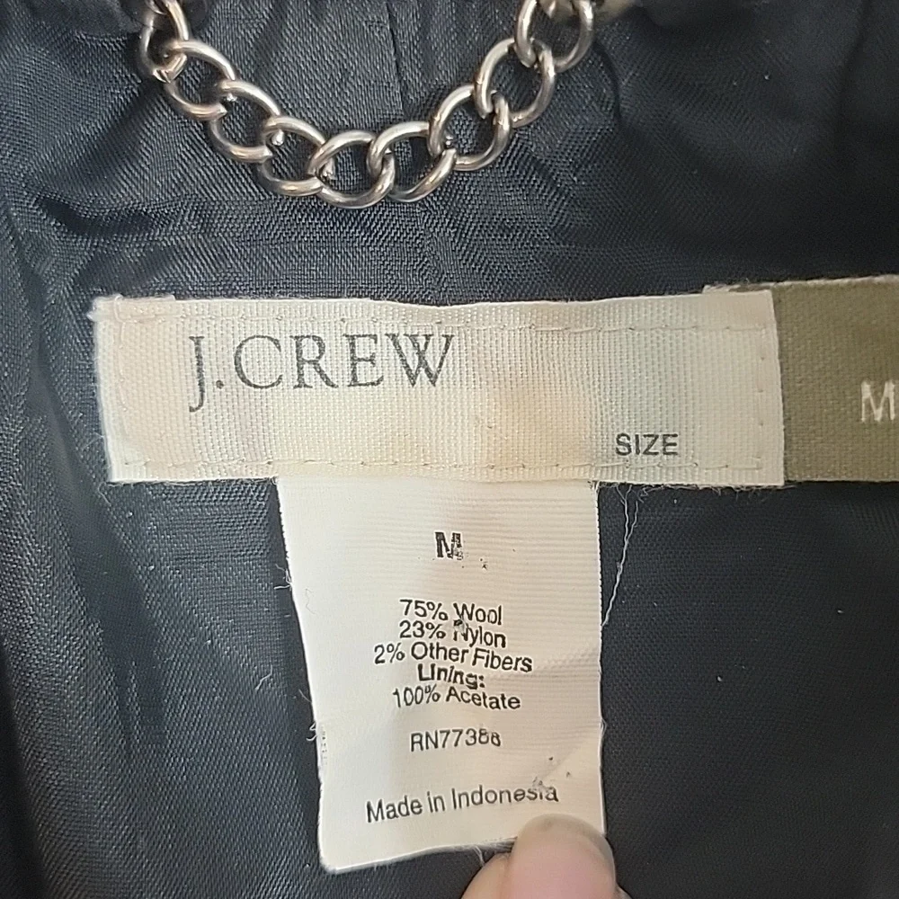 J CREW Womens Black Wool Pea Coat Jacket Double Breasted Lined Medium Pea Coat - Picture 4 of 7
